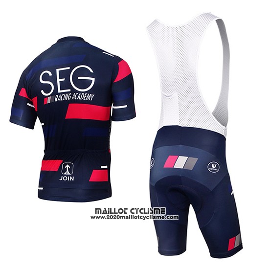 2017 Maillot Ciclismo SEG Racing Academy Bleu et Rouge Manches Courtes et Cuissard